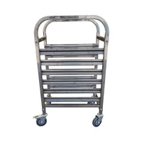 Étagère et support de cuisine mobile en acier inoxydable à 6 niveaux Guanbai, chariot pour bacs à pâtisserie