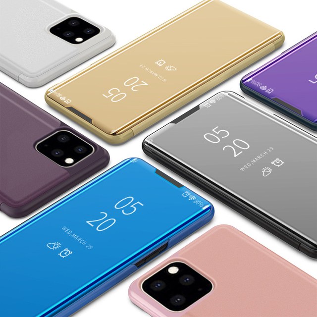 2019 High Quality Smart Flip Cover Mirror Flip Phone Case for iPhone 11Pro Max