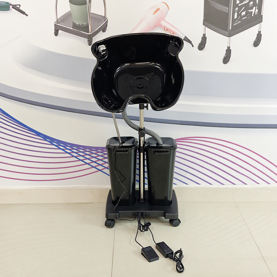 Plug-In Portable Salon Shampoo Bowl with Plastic Base Dual Tanks and ...