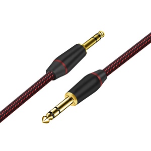 Top qualité stéréo 6.35MM mâle à 6.35mm <span class=keywords><strong>Jack</strong></span> mâle <span class=keywords><strong>Mono</strong></span> 1/4 pouces câble AUX <span class=keywords><strong>Trs</strong></span> câble équilibré pour câble de guitare basse fil tressé - Product Image 6
