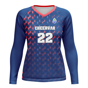 Moda da donna Slim Fit scollo a V da pallavolo indossa maglia da pallavolo a manica lunga per la competizione - Product Image 3