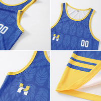 Jersey Basket Sublimasi Custom MOQ Rendah Set Seragam Tim Pakaian Basket Bernapas Seragam Basket
