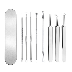 9 Pcs Set Stainless Steel Acne <b>Blackhead</b> Removal Needles Pimple Spot Comedo <b>Extractor</b> Tools - Product Image 1