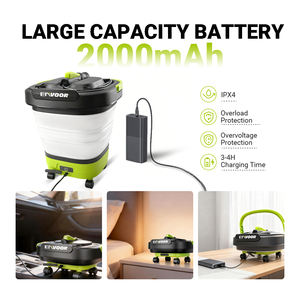 Nettoyeur haute pression portable sans fil avec réservoir <span class=keywords><strong>d</strong></span>'<span class=keywords><strong>eau</strong></span> pliable de 12 L, batterie de 2000 mAh, charge Type-C pour voiture, vélo, <span class=keywords><strong>camping</strong></span> - Product Image 2