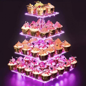 Party <strong>Suppliers</strong> China Factory Custom <strong>Cupcake</strong> <strong>Stand</strong> Dessert Tree Tower Acrylic <strong>Cupcake</strong> Display Tower <strong>With</strong> <strong>LED</strong> <strong>String</strong> - Product Image 4