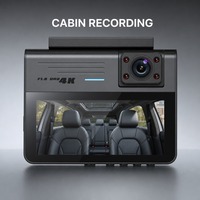 Rétroviseur de voiture intelligent à triple objectif avec écran IPS 1080P, Wi-Fi intégré, interface Type-C, capteur G, enregistrement en boucle, batterie 150 mAh