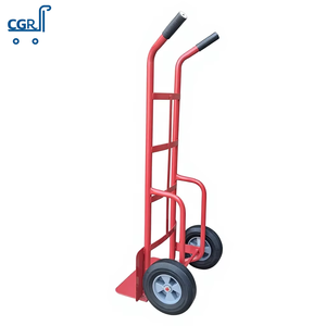 Troli Dorong Baja Dua Pegangan Kapasitas Beban 300kg dengan Roda Karet Solid 10 inci OEM untuk Transportasi - Product Image 4