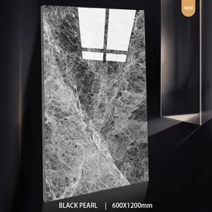 Düşük fiyat 600x1200 gibi görünüyor beyaz mermer siyah doku porselen karolar Lagos