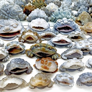 Wholesale Bulk Natural <strong>Crystal</strong> Carving <strong>Geode</strong> Agate Toad <strong>Crystal</strong> <strong>Geode</strong> for Decoration Souvenirs Gift - Product Image 1