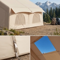 Tente de camping gonflable de luxe professionnelle à double couche, portable, 4*3m, pour l'extérieur, avec une chambre et un salon