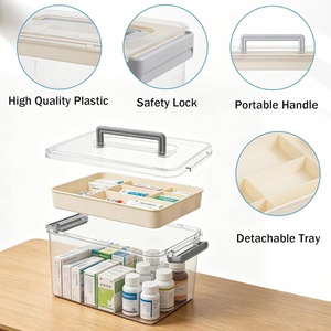 6/10/17/26L Capacity Portable PET Clear Plastic <b>Storage</b> <b>Boxes</b> Bins-Multifunctional Detachable Design for <b>Kitchen</b> Living - Product Image 2