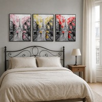 SEQIAO Impression sur toile numérique écologique, peinture à l'aquarelle, art mural abstrait moderne, paysage urbain, impressions décoratives pour la maison, cadeau