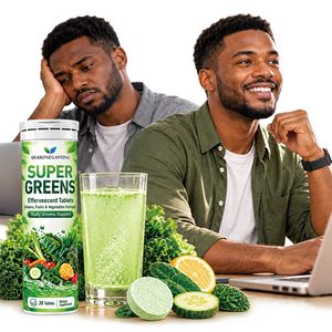 Comprimés Effervescents Super Greens OEM – Formule Fruits et Légumes – Soutien Quotidien aux Verts – Marque Privée - Product Image 1