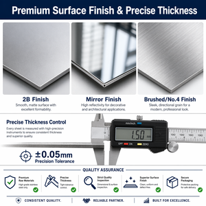 <span class=keywords><strong>Plaque</strong></span> en acier inoxydable 304/316, prix direct usine, laminée à froid, finition 2B, 4*8 5*10FT, vente en gros de plaques d'acier pour la construction - Product Image 3