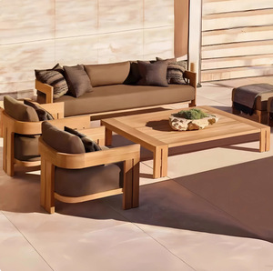 Bộ bàn ghế ngoài trời bằng gỗ tếch chắc chắn, chống nước, chống nắng, thích hợp cho biệt thự, sân vườn, hiên nhà. - Product Image 3