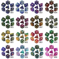 Ensemble de dés Galaxy DND Nebula pour les jeux de rôle Dungeon and Dragons D&D RPG, 7 dés polyédriques