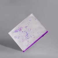 Bolsa de archivo cuadrada y brillante. Suministros de oficina Carpeta de documentos con cremallera PP Cartera de plástico ecológica Bolsa de archivo para estudiantes