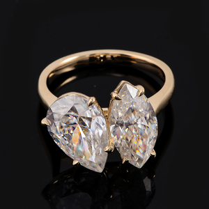 Hot Sale Fine Jewelry Engagement Wedding <strong>Rings</strong> 18k 14k 10k Solid Gold Pear/Marquise Cut <strong>Moissanite</strong> Diamond <strong>Rings</strong> for Women <strong>Men</strong> - Product Image 2