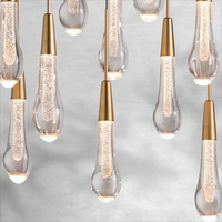 Lustre LED de plafond de luxe américain, moderne, unique, en forme d'ampoule, pour mariage, escalier, banquet, villa, hall, centre commercial