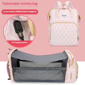 Sac à dos pour maman avec fermeture éclair, chargement USB, isolation pour biberon, rangement pour poussette, couches - Style élégant pour femme <span class=keywords><strong>mature</strong></span> - Product Image 1