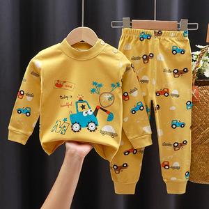 Groothandel Hoge Kwaliteit Kinderpyjama's 0-7 Jaar Oud Kinderen Zuiver Katoen Wit Ondergoed Print Lange Mouwen Set - Product Image 4