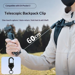 Clip de sac à dos télescopique de 60 cm pour DJI Osmo Pocket 4 3, <span class=keywords><strong>support</strong></span> de caméra rétractable anti-perte pour vlogging, randonnée, prise de vue en extérieur - Product Image 2