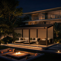 Pergola bioclimatique en aluminium à lames orientables manuelles pour jardin familial, zone barbecue, gazebo, pavillon