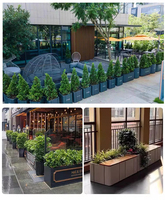 Pot Bunga Modern Ramah Lingkungan Lucu Bentuk Kotak Hitam Putih Bahan Baja Berlubang Drainase Tahan Lama Ringan Dapat Digantung di Lantai Untuk Tanaman Indoor/Outdoor