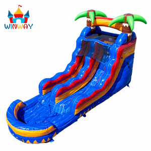 Toboggan aquatique gonflable tropical géant pour enfants, marque Winway, matériau PVC, capacité 500 kg, coloré - Product Image 1