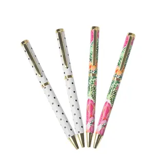 metal ballpoint pens decorative pattern promotional pen advertisement sample art supplies