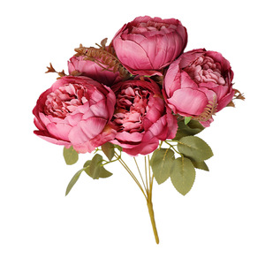 7 Cabezas de Peonías Artificiales de Estilo Europeo, Flores de Seda Plástica de Alta Simulación para Decoración de Bodas y Hogar - Product Image 5