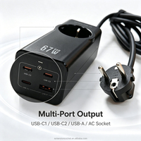 Multiprise USB-C GaN 67W à charge rapide, directement de l'usine UE, pour MacBook Air, chargeur Dell et utilisation multi-appareils au bureau/à la maison