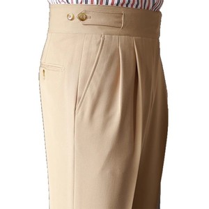 Gorgel Herrenhose mit hoher Taille für Frühling und Herbst, Business-Retro-Hose mit geradem Bein und fließendem Fall, lässige Hose im Naples-Stil. - Product Image 5