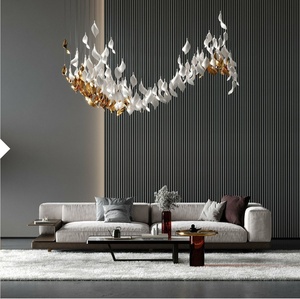 Lustre LED en céramique et fer forgé de forme créative pour hall <span class=keywords><strong>d</strong></span>'hôtel, salle de banquet, bureau de vente, villa, projet duplex, installation sur mesure - Product Image 2