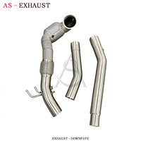 Tuyau d'échappement sport à haut débit avec valve SS304 pour VW Golf 8R MK8 2.0T, collecteur avant 200 cellules, amélioration des performances, personnalisé, finition miroir