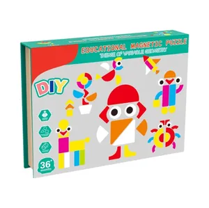 Juego de rompecabezas de montaje DIY para niños, aprendizaje educativo, nuevos juguetes de geometría variable, rompecabezas magnético