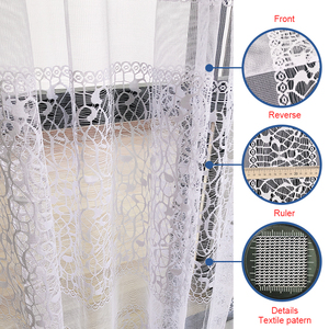 100% Polyester Thêu Hoa Đồng Bằng Jacquard Cửa Sổ Cuộn Bọc Lưới Voile Tulle Ren <span class=keywords><strong>Sheer</strong></span> Vải Cho Rèm Cửa - Product Image 2