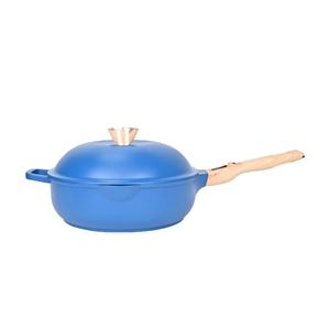 Dishwasher and Oven Safe, Removable Wood Handle, Die Casting Aluminum Alloy Cookware with Lid - Product Image 1