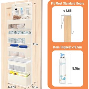 Over The Door Organizer 6 Tier Detachable Hanging <b>Storage</b> With Pockets For Bedroom Closet Organization - Product Image 2