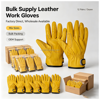 Gants de travail en cuir robustes pour hommes, gants de protection pour la construction, les conducteurs, la soudure, la sécurité industrielle