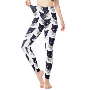Leggings de <span class=keywords><strong>yoga</strong></span> à imprimé numérique Little Black Cat Halloween, leggings de sport HC-6059 - Product Image 1