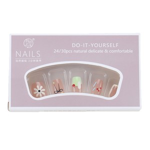 Summer Wear Short Sweet Fresh Flower Bow Cute Girl Handmade Fake Nail Tips - Product Image 5