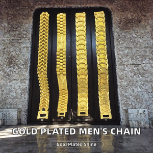 Vòng tay dây đồng hồ mạ vàng 24k cao cấp, thiết kế rộng, cá nhân hóa, quà cưới sang trọng dành cho nam - Product Image 2