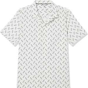 Men's Slim-Fit <b>Short</b>-<b>Sleeve</b> <b>Button</b>-Down Vacation <b>Shirt</b> 100% Cotton Breathable Stand Collar Custom Logo ODM Summer Print Knitted - Product Image 1