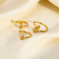 Bague ajustable en acier inoxydable plaqué or rose PVD 18 carats avec zircone cubique, étanche, pour femme, tendance, usage quotidien