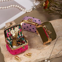 Boîte à bijoux en cuir à pois antique, mini boîte de rangement de luxe pour bracelet, bague, collier, boucles d'oreilles, emballage de bijoux