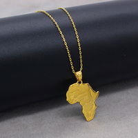 Nouveauté FS - Vente Flash - Pendentif Carte d'Afrique - Trois Tailles - Plaqué Or 18K - Laiton - Classique - Unisexe - Cadeau de Mariage - Bijoux