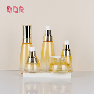 Botellas de Vidrio Redondas con Bomba para Lociones, Diseño Degradado Amarillo, 30ml, 45ml, 100ml, 120ml, 50g, Botella Glam para Suero, Frascos para Crema Corporal - Product Image 1