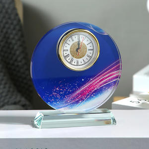 Настольные часы HBL из цветного хрусталя с УФ-печатью и гравировкой для офиса, деловые подарки, декор для рабочего стола - Product Image 3