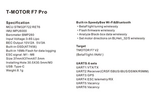 Contrôleur de vol T-MOTOR F7 PRO STM32F722 RET6 F7 V2 avec Wi-Fi intégré Type-C 8x PWM BF/INAV pour drones de course RC - Product Image 6